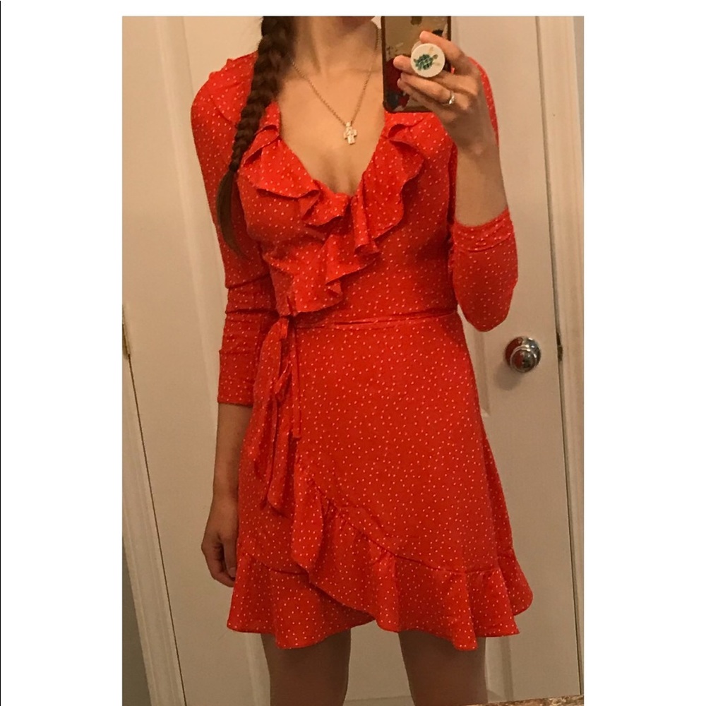 Red Ruffled Mini Dress